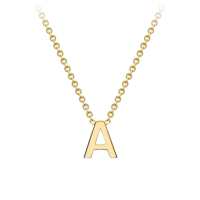 PETITE SINGLE INITIAL NECKLACE | 9K SOLID GOLD