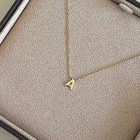 PETITE SINGLE INITIAL NECKLACE | 9K SOLID GOLD