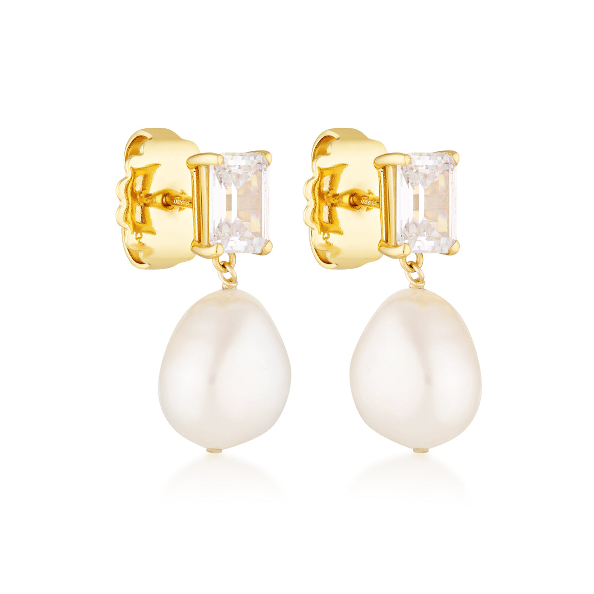 OLIVIA PEARL EARRINGS | GOLD