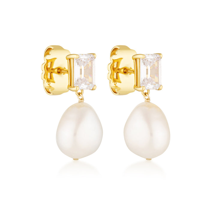 OLIVIA PEARL EARRINGS | GOLD
