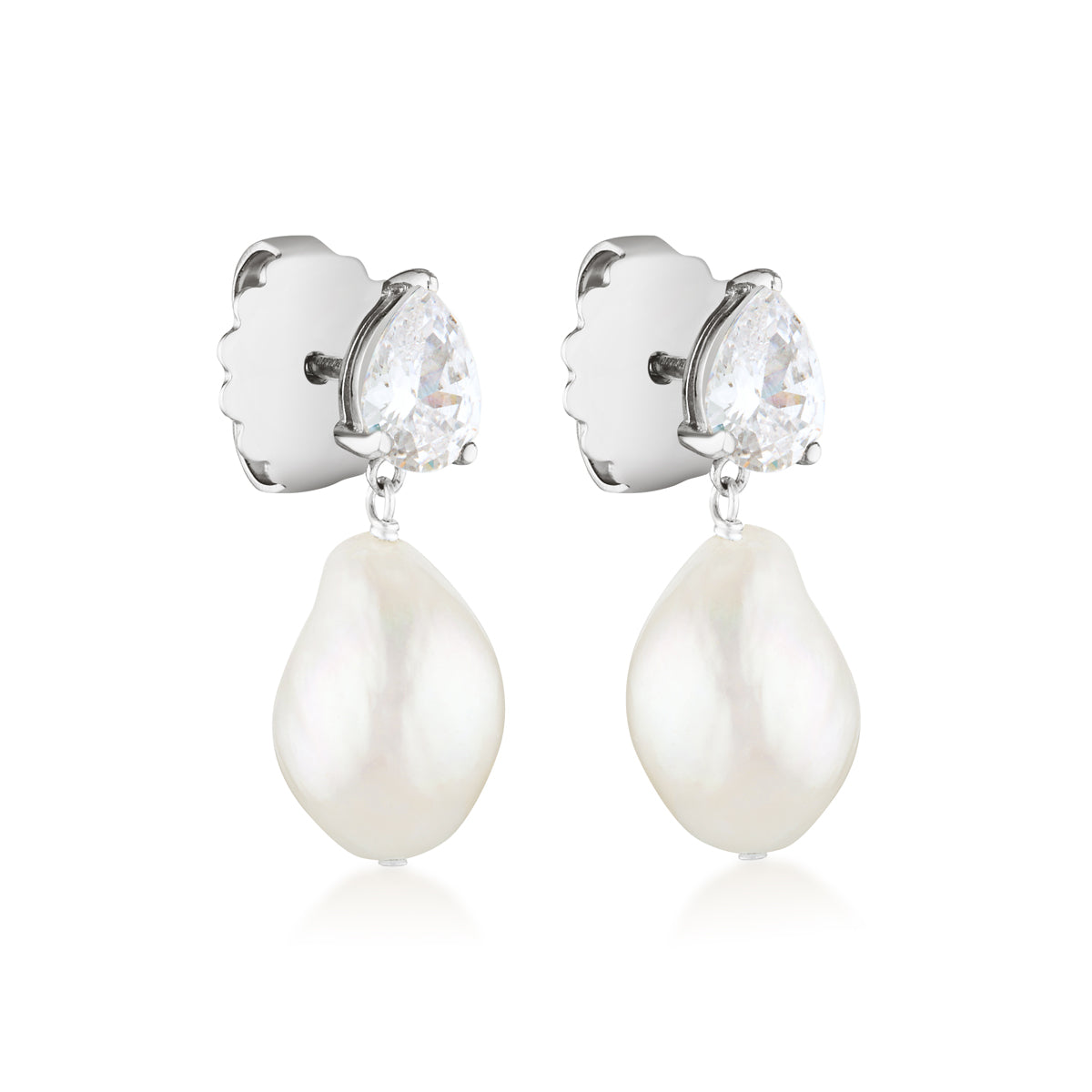 GISELLE PEARL EARRINGS | SILVER