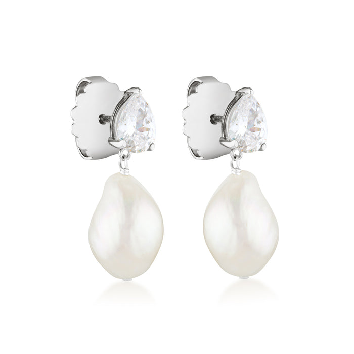 GISELLE PEARL EARRINGS | SILVER