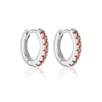 JANUARY GARNET BIRTHSTONE HUGGIES | SILVER