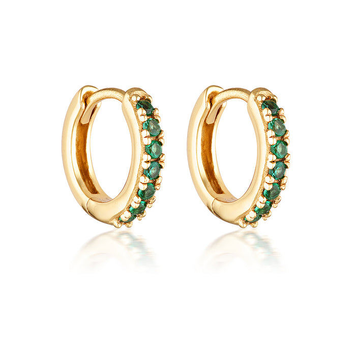 MAY EMERALD BIRTHSTONE HUGGIES | GOLD