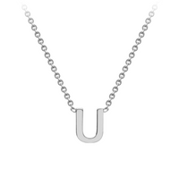 PETITE SINGLE INITIAL NECKLACE | 9K SOLID WHITE GOLD
