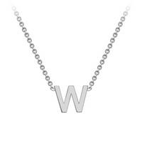 PETITE SINGLE INITIAL NECKLACE | 9K SOLID WHITE GOLD