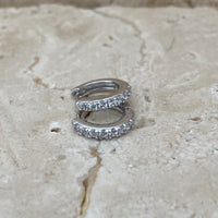 APRIL DIAMOND BIRTHSTONE HUGGIES | SILVER
