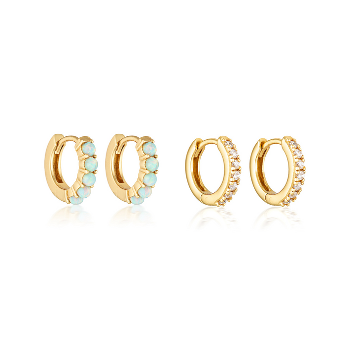 AURA & LINA HUGGIE BUNDLE | GOLD