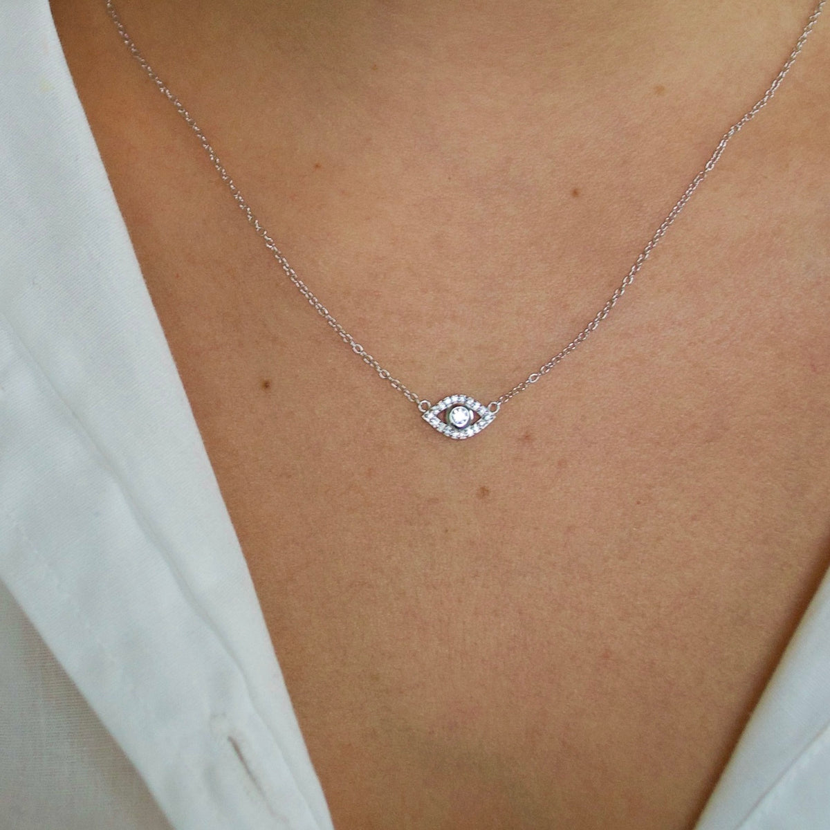 EVIL EYE NECKLACE | SILVER