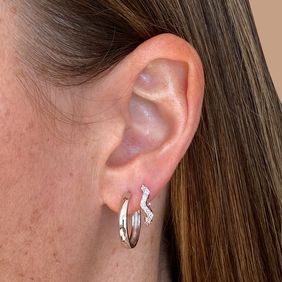 FLEUR HOOPS | SILVER