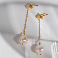 IRIS PEARL DROP EARRINGS | GOLD