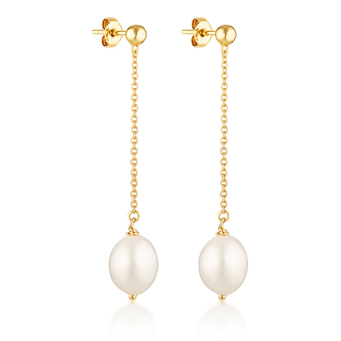 IRIS PEARL DROP EARRINGS | GOLD