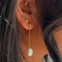 IRIS PEARL DROP EARRINGS | GOLD