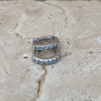 MARCH AQUAMARINE BIRTHSTONE HUGGIES | SILVER