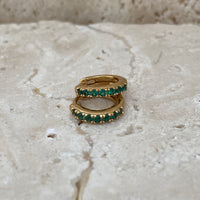 MAY EMERALD BIRTHSTONE HUGGIES | GOLD
