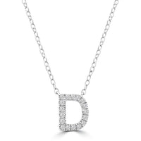 DIAMOND INITIAL NECKLACE | 9K SOLID WHITE GOLD