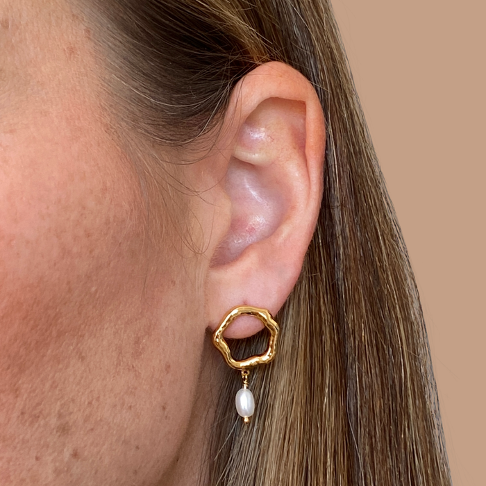 PEONY PEARL EARRINGS | GOLD