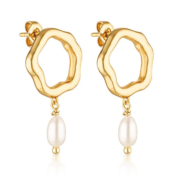 PEONY PEARL EARRINGS | GOLD