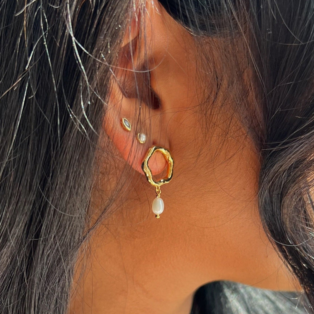 PEONY PEARL EARRINGS | GOLD