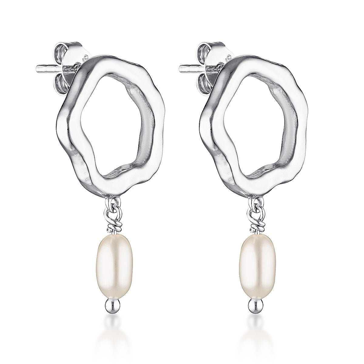 PEONY PEARL EARRINGS | SILVER
