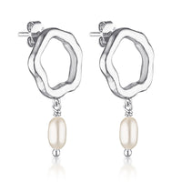 PEONY PEARL EARRINGS | SILVER