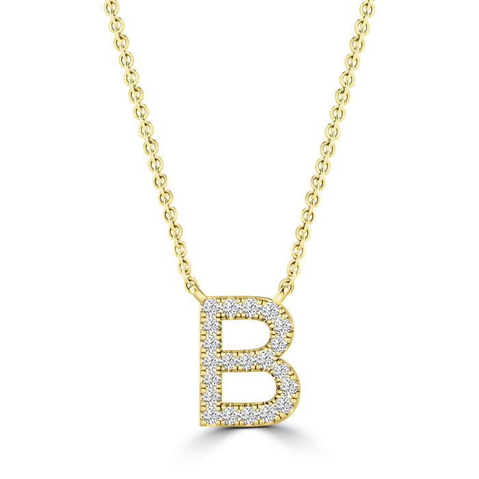 DIAMOND INITIAL NECKLACE | 9K SOLID GOLD