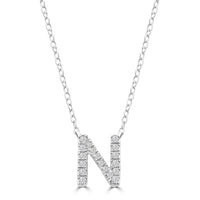 DIAMOND INITIAL NECKLACE | 9K SOLID WHITE GOLD