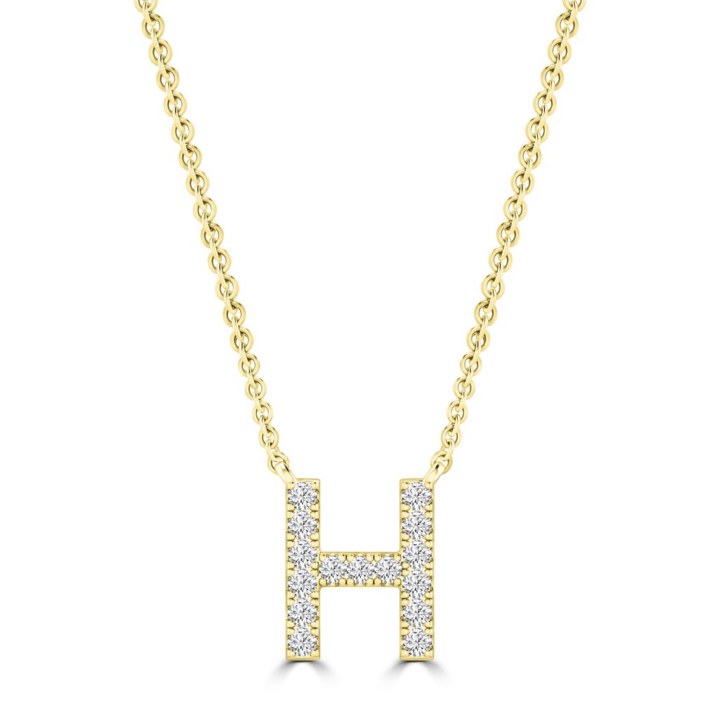DIAMOND INITIAL NECKLACE | 9K SOLID GOLD