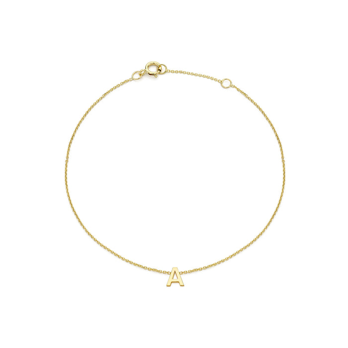 PETITE INITIAL BRACELET | 9K SOLID GOLD