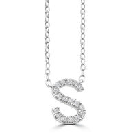 DIAMOND INITIAL NECKLACE | 9K SOLID WHITE GOLD