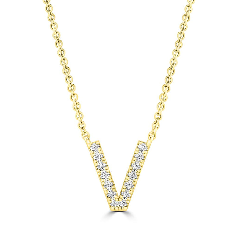 DIAMOND INITIAL NECKLACE | 9K SOLID GOLD