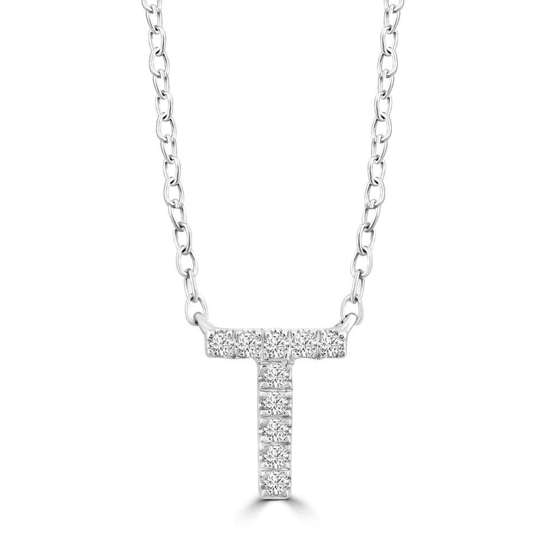 DIAMOND INITIAL NECKLACE | 9K SOLID WHITE GOLD