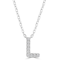 DIAMOND INITIAL NECKLACE | 9K SOLID WHITE GOLD
