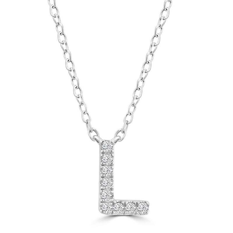 DIAMOND INITIAL NECKLACE | 9K SOLID WHITE GOLD