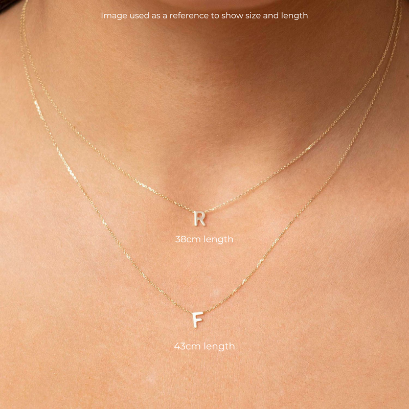 PETITE 'F' INITIAL NECKLACE | 9K SOLID GOLD