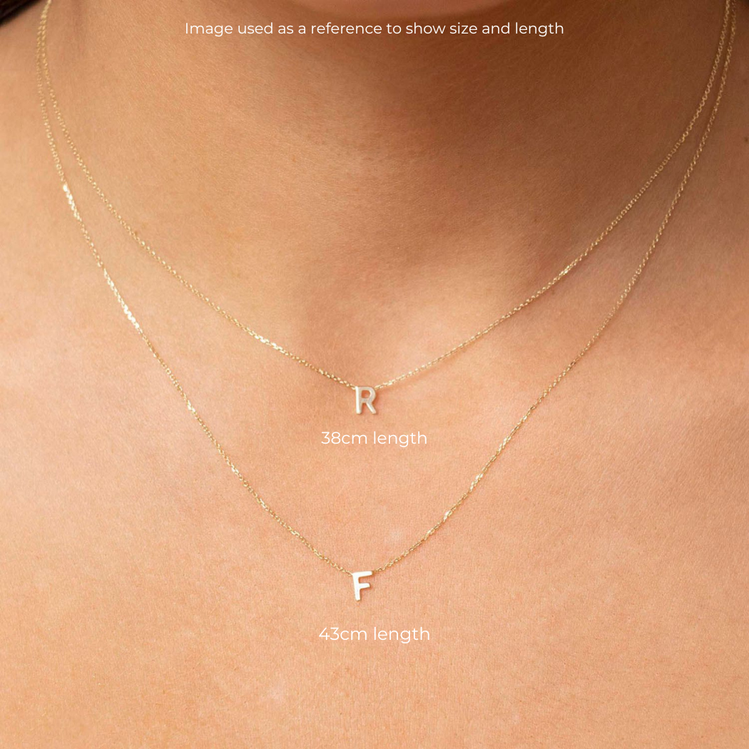 PETITE 'A' INITIAL NECKLACE | 9K SOLID GOLD