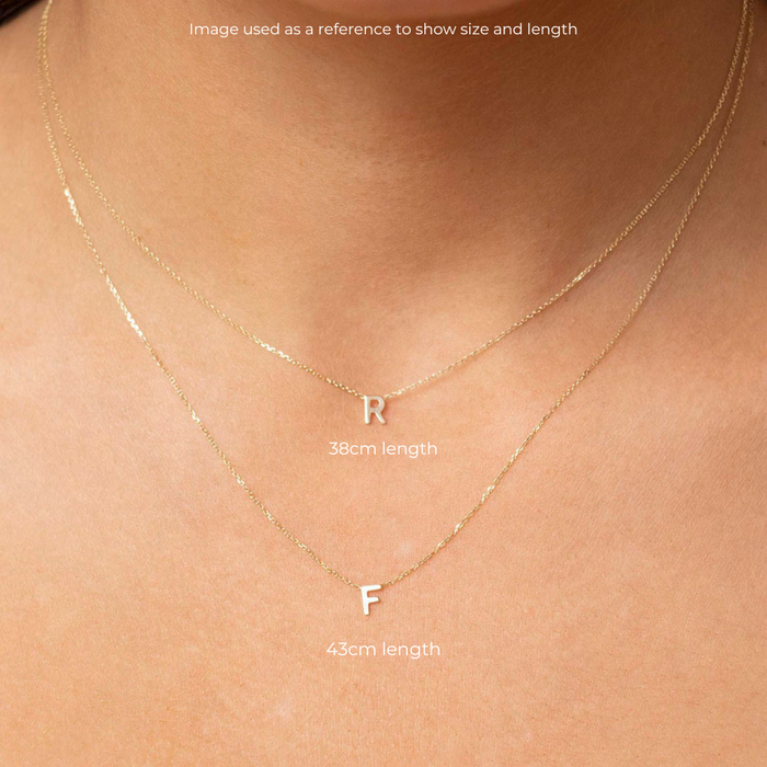 PETITE 'B' INITIAL NECKLACE | 9K SOLID GOLD