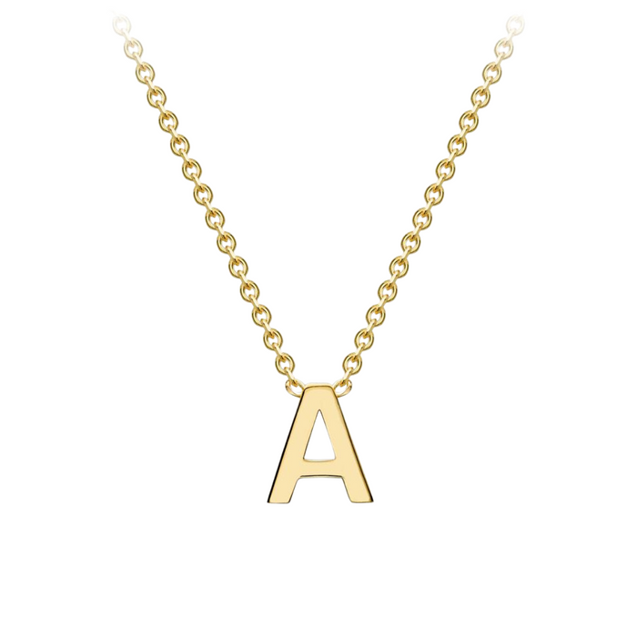 PETITE 'A' INITIAL NECKLACE | 9K SOLID GOLD
