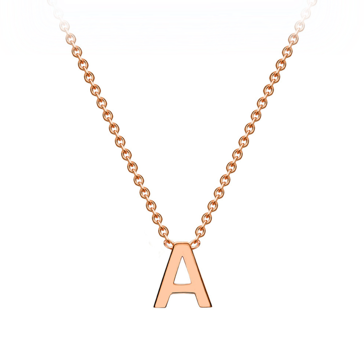 PETITE INITIAL NECKLACE | 9K SOLID ROSE GOLD