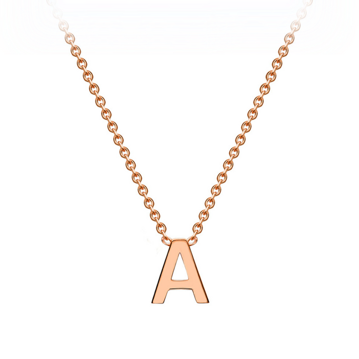 PETITE INITIAL NECKLACE | 9K SOLID ROSE GOLD