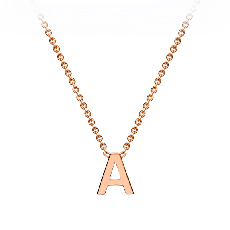 PETITE INITIAL NECKLACE | 9K SOLID ROSE GOLD
