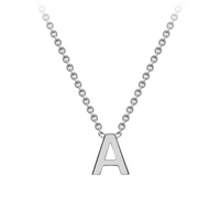 PETITE 'A' INITIAL NECKLACE | 9K SOLID WHITE GOLD