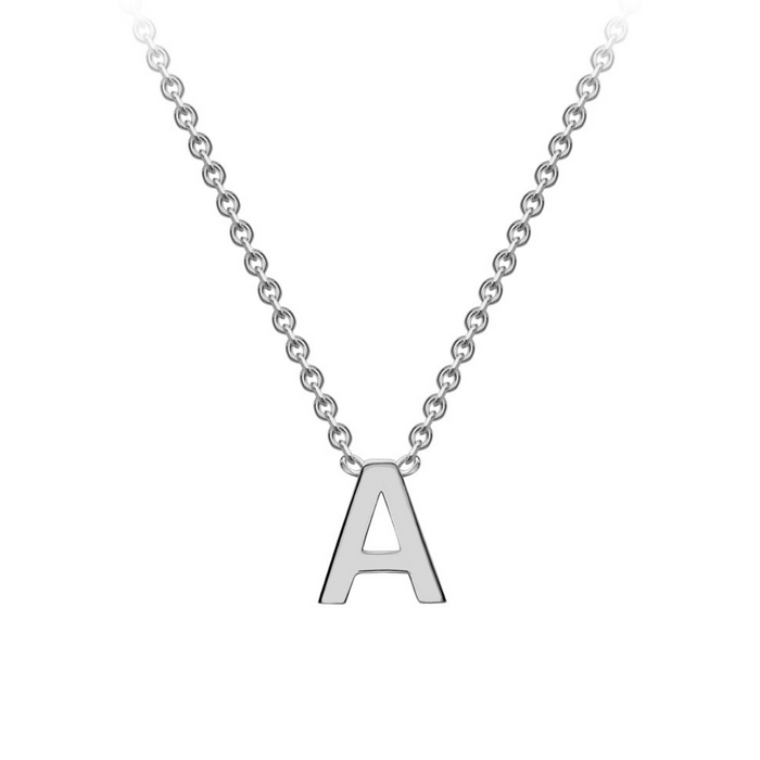 PETITE INITIAL NECKLACE | 9K SOLID WHITE GOLD
