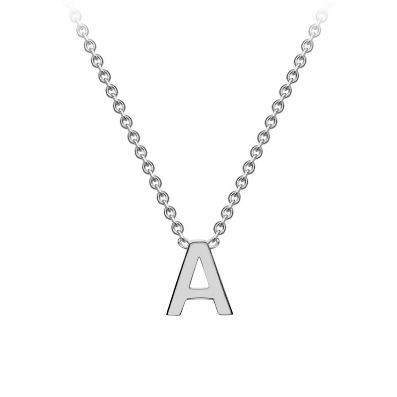 PETITE INITIAL NECKLACE | 9K SOLID WHITE GOLD