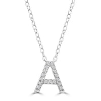 DIAMOND INITIAL NECKLACE | 9K SOLID WHITE GOLD