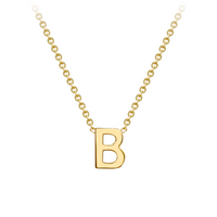 PETITE 'B' INITIAL NECKLACE | 9K SOLID GOLD