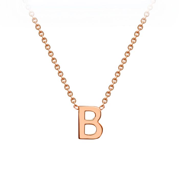 PETITE INITIAL NECKLACE | 9K SOLID ROSE GOLD