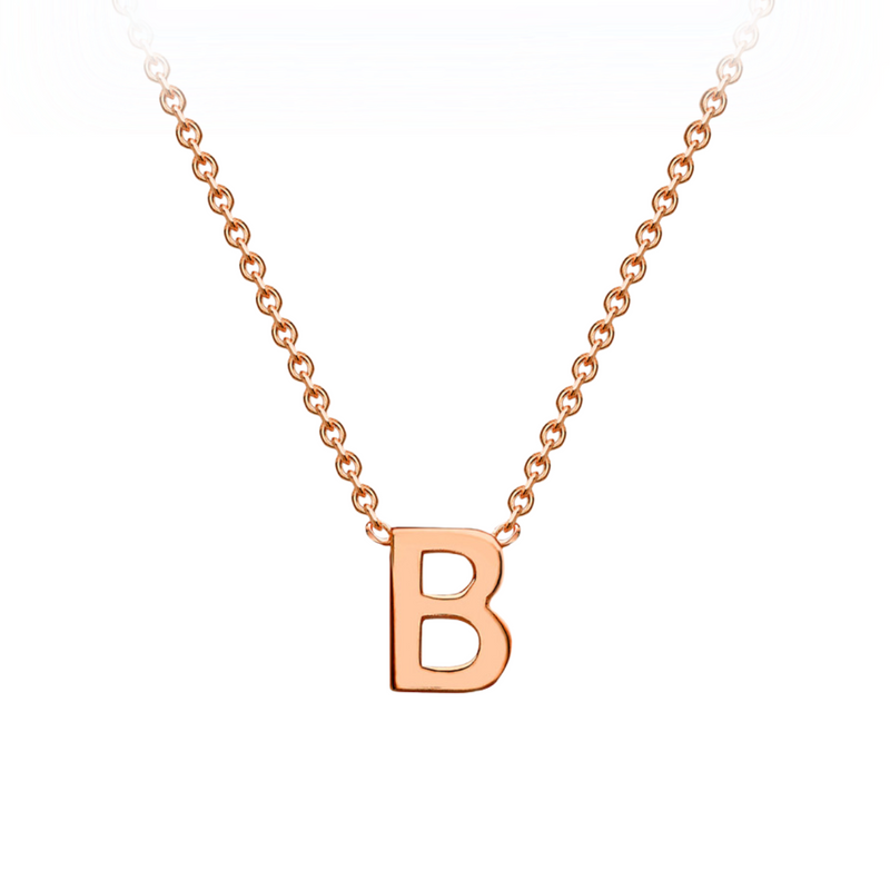 PETITE INITIAL NECKLACE | 9K SOLID ROSE GOLD