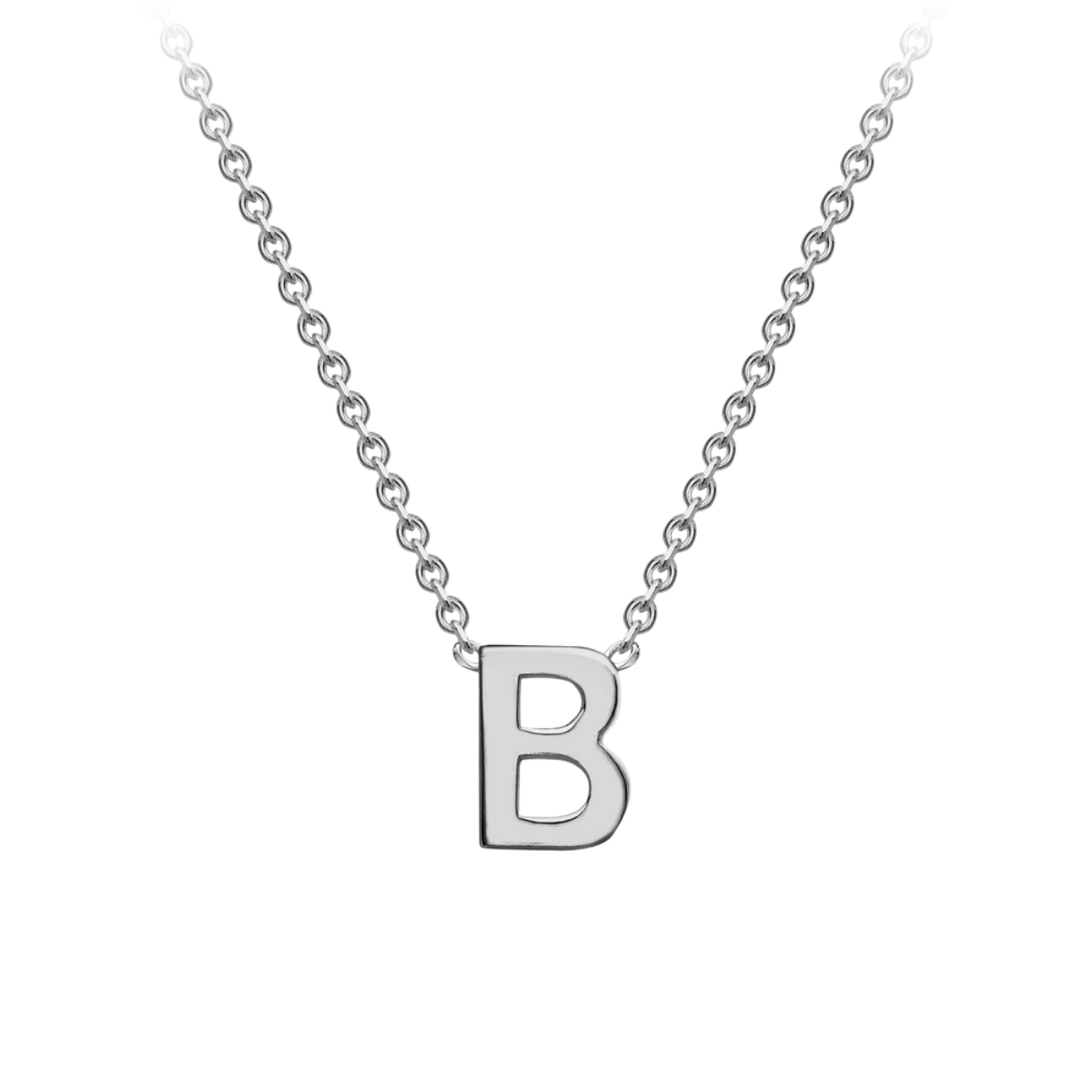 PETITE INITIAL NECKLACE | 9K SOLID WHITE GOLD