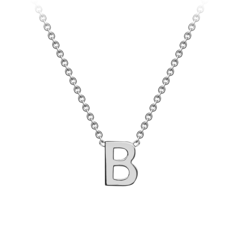 PETITE INITIAL NECKLACE | 9K SOLID WHITE GOLD